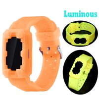 Famobest Noctilucent Luminous Silicone Replacement Band for Fitbit Charge 2 Bands Small Large, Adjustable Breathable Sport Strap Fitbit Charge 2 Wrist Bands with Air Holes(Luminous Orange)