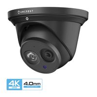 Amcrest UltraHD 4K (8MP) Outdoor Security IP Turret PoE Camera, 3840x2160, 164ft NightVision, 4.0mm Narrower Angle, IP67 Weatherproof, MicroSD Recording (128GB), Black (IP8M-T2499EB-40MM)