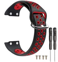 Veczom Compatible with Garmin Forerunner 35 Bands Soft Silicone Replacement Strap Compatible with Garmin Forerunner 35 Wristband Sport Strap Bracelet Bands with Screwdriver Accessories (Black Red)