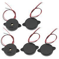 Aexit 5 Pcs Security & Surveillance DC 1-30V 80dB Sound Electronic Buzzer Alarm Black 30 Horns & Sirens x 5mm
