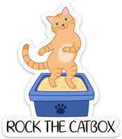 Rock The Catbox Funny Vinyl Cat Sticker Decal Casbah Parody 4" x 4" Funny Gag Gift for Laptop Waterbottle