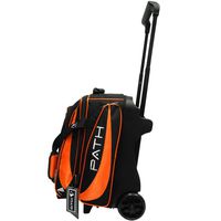 Pyramid Path Premium Deluxe Double Roller with Oversized Accessory Pocket Bowling Bag (Black/Orange)
