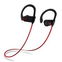 Bluetooth Headphones,SMBOX Wireless Bluetooth Earbuds with Built in Mic Sweatproof Stereo Bluetooth Earphones for Sports Running Yoga Gym Workout Earbuds-Red