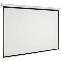 119" Pull Down Manual Operation Projector Screen Projection Metal Carrying Case Anti-Acid Anti-Static Fabric Matte White Screen Fabric Home Theater Business Presentation Classroom Public Display Use
