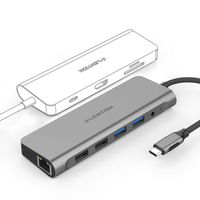 LENTION USB C 10-in-1 Hub with 4K HDMI, Card Readers, Gigabit Ethernet, Charging, USB 3.0 & 2.0, Aux Adapter Compatible MacBook Pro (Thunderbolt 3 Port), New Mac Air, Win Laptops, More (Space Gray)