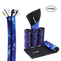 RICHEN Cable Cover Management,19.6 X 5.3 inch Cable Sleeves Neoprene Adjustable Cable Organizer Pc Cover Holder Wrap for Desk TV Computer Television Home Office,Pack of 4,Stars