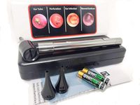 Hard CASE - Third Generation Dr Mom Slimline Stainless LED Pocket Otoscope with an Optical Quality Glass Lens and Travel Case - Silver