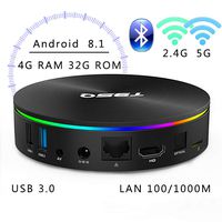 Android 8.1 TV Box, [2019 Lastest] WISEWO T95Q Android TV Player Quad-Core S905X2 64bit 4GB RAM 32GB ROM Support 5G WiFi/H.265/ BT4.1/ USB 3.0/ 1000M LAN/ 4K Ultra HD