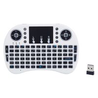 MINI i8 2.4GHz 3-color Backlight Wireless Keyboard with Touchpad Mouse and Multimedia Keys,Rechargable Handheld Remote Control Keyboard for PC, HTPC, X-BOX, Android TV Box,Smart TV,White