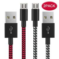PS4 Controller Charger Charging Cable 10ft 2 Pack Nylon Braided Extra Long Micro USB 2.0 High Speed Data Sync Cord Compatible for Playstaion 4, PS4 Slim/Pro, Xbox One S/X Controller, Android Phones