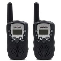 WALTSOM Kids Walkie Talkies, 2 Pack Portable T388 3KM Long Rang UHF Radio 22 FRS and GMRS Walky Talky for Camping/Summer Camp/Spring Outing Indoor Outdoor Activities, Best Gift for Child (Black)