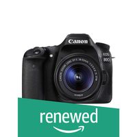 Canon EOS 80D Digital SLR Kit with EF-S 18-55mm f/3.5-5.6 Image Stabilization STM Lens (Black) (Renewed)