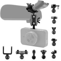 Dash Cam Mirror Mount Kit with 16 Different Joints Suitable for APEMAN, YI 2.7", Vantrue N2 Pro, AUKEY, Rexing V1, Crosstour, Peztio Etc Dash Cam and Car DVR Camera GPS.