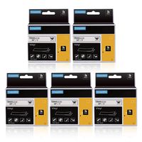 5-Pack Replace DYMO 18445 Rhino Permanent Vinyl Industrial Label Tapes, 3/4-Inch x 18 ft, Work with Dymo Rhino 1000, 3000, 4200, 5000, 5200, 6000 and ILP-219 Label Printers