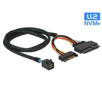 CableDeconn Internal 12G Mini SAS HD to U.2 / SFF-8643 to SFF-8639 Cable 0.5m with 15Pin SATA Power for U.2 SSD