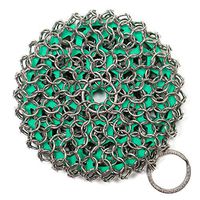GreaterGoods Cast Iron Chainmail Scrubber, Easy on Your Hands, Dishwasher Safe, Cleaner Scraper & Scrubber for your Cast Iron Skillet, Wok, or Pan