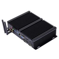 Fanless Industrial PC,Mini Computer,Windows 7/10 Pro/Linux Ubuntu,Intel Celeron 1007U,(Black),[HUNSN IM03],[64Bit/Dual Band WiFi/1VGA/1HDMI/3USB2.0/4USB3.0/1LAN/2COM],(4G RAM/128G SSD)