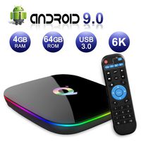 2019 Q Plus Android 9.0 TV Box 4GB RAM 64GB ROM H6 Quad-core Mali-T720MP2 WiFi 2.4GHz Support 6K H.265 HDMI 2.0 Ethernet RJ-45