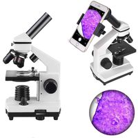 Landove Microscope 40x - 640x Magnification, Student Biological Compound Microscope - with Digiscoping Adapter for Smartphone