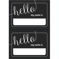 Amscan 457000.10 Party Name Tags, 2 1/2 x 3 1/2 inches, Black and White