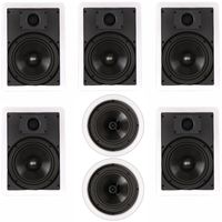 Theater Solutions TSCS-87 Flush Mount 7 Speaker Set with 8" Woofers in Wall