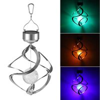 Solar Wind Chime Outdoor Indoor, Color Changing Led Solar Hanging Wind Chime Light, Colorful Decorative Mobile Waterproof Wind Chime Spiral Spinner Lamp for Home, Patio, Garden, Yard, Porch, Window