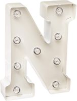 Darice White Metal Marquee Letter - N - 9.87" Tall, White Finish
