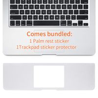 MMDW 15 inch Palm Rest Cover with Trackpad Protector Sticker Skin Silver for MacBook Pro 15.4" with Retina Display (A1398)