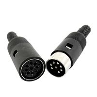 uxcell a14071000ux0762 Black DIN 8-Pin Male Female Socket Audio Cable Connector Pair