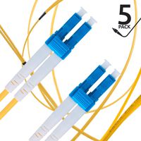 LC to LC Fiber Patch Cable Single Mode Duplex - 1m (3.28ft) - 9/125um OS1 (5 Pack) - Beyondtech PureOptics Cable Series
