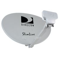 4 KIT SWM DIRECTV KA/KU HD SL3 SLIMLINE MPEG4 3 LNBF COMPLETE DISH ANTENNAS W/POWER SUPPLY 4 4WAY SPLITTERS