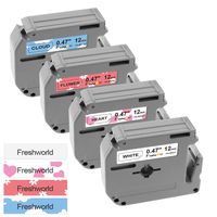 Replace for Brother P-Touch M Tape M-K231 M-KH231 M-KF431 M-KC531 Label Tape, Compatible with Brother PT-70BM,PT-M95,PT-90,PT-70,PT-65,PT-70SR, White/Heart/White Flower/Cottony Cloud,1/2Inch x 26Ft,4P