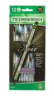Ticonderoga Noir Black Wood-Cased #2 Pencils, Holographic Design, 12-Count Hang Tab Box (13970)