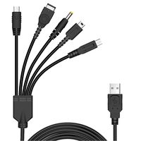 5 in 1 USB Charger Cable Cord for Nintendo NDS Lite/Wii U/New 3DS(XL/LL),3DS(XL/LL),2DS,DSi(XL/LL),NDS/GBA SP(Gameboy Advance sp),PSP 1000 2000 3000