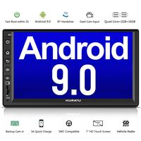 KURATU Double Din Android Car Stereo - Android 9.0 Head Unit with Bluetooth 7" Touchscreen Car Radio Player GPS Navigation System (Support Backup Camera/WiFi/Fast Boot/Steering Wheel Control/OBD 2)
