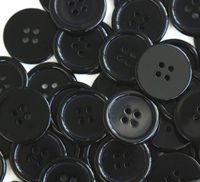 GANSSIA 1 Inch Buttons 25mm Sewing Flatback Button Black Colored Pack of 50