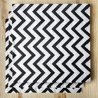 Tableclothsfactory Chevron Printed Restaurant Party Beverage Paper Napkins - Black and White - 20 PCS