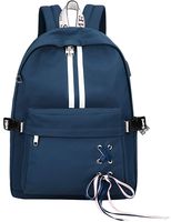 El-fmly Cute Backpack School Bookbag Laptop USB Charging Port Rucksack Shoulder Earphone Hole Travel Blue Bag for Girl Teen Boy
