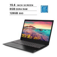 Lenovo Premium 2019 Newest Ideapad S145 15.6 Inch Laptop, Intel Celeron 4205U 1.8GHz, Intel UHD 610, 8GB DDR4 RAM, 128GB SSD, Webcam, Bluetooth, HDMI, WiFi, Windows 10 Home, Black