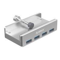 ORICO USB 3.0 HUB, Monitor-Edge and Desk-Edge USB 3.0 4-Port Clip-Type Hub, Extra Power Supply, Space-Saving, Compact USB 3.0 Clamp Hub, Ultra-Portable Travel Hub for Laptop