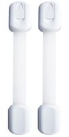 Baby Safety Locks | Child Proof Cabinets, Drawers, Appliances, Toilet Seat, Fridge and Oven | Tools Not Required | Uses 3M Adhesive with Adjustable Strap and Latch System (2-Pack, White)
