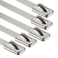 uxcell 20 Inches Stainless Steel Cable Zip Ties Multi-Purpose Metal Exhaust Wrap 10pcs