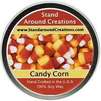 Premium 100% All Natural Soy Wax Aromatherapy Candle - 4oz Tin - Candy Corn: A warm vanilla candy with top notes of butter with a slight down of almond.