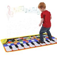Cyiecw Piano Music Mat, Keyboard Play Mat Music Dance Mat with 19 Keys Piano Mat, 8 Selectable Musical Instruments Build-in Speaker & Recording Function for Kids Girls Boys, 43.3'' x14.2''