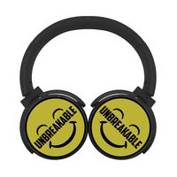 Hei Bai.J Unbreakable Smile Headphones Over-ear Stereo Fold Wireless Bluetooth Earphone Black