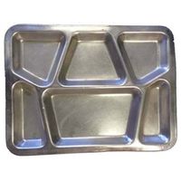 Military Outdoor Clothing Previously Issued U.S. G.I. Stainless Steel Military Mess Tray with 6 Compartments