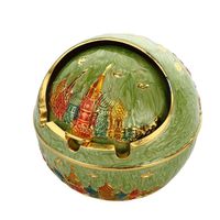 Junson Cigarette Ash Holder, Continental abgedeckt Aschenbecher Multifunktionale Retro Aschenbecher winddicht Aschenbecher Metallic kugelförmige Aschenbecher, g