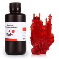 ELEGOO 3D Printer Rapid Resin LCD UV-Curing Resin 405nm Standard Photopolymer Resin for LCD 3D Printing 500Gram Clear Red