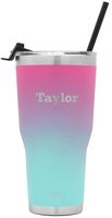 Personalized Simple Modern 30oz Cruiser Tumbler with Straw - Custom Laser Engraved Name - Vacuum Insulated Travel Mug Ombre: Sorbet