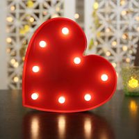 YANROO Light Up LED Letter Marquee Heart Sign Alphabet Letters with Lights for Christmas Wedding Birthday Home Party Battery Powered Night Light Wall Decor (RH)
